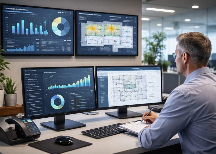 facility manager analysing visitor data facility manager analysing visitor data