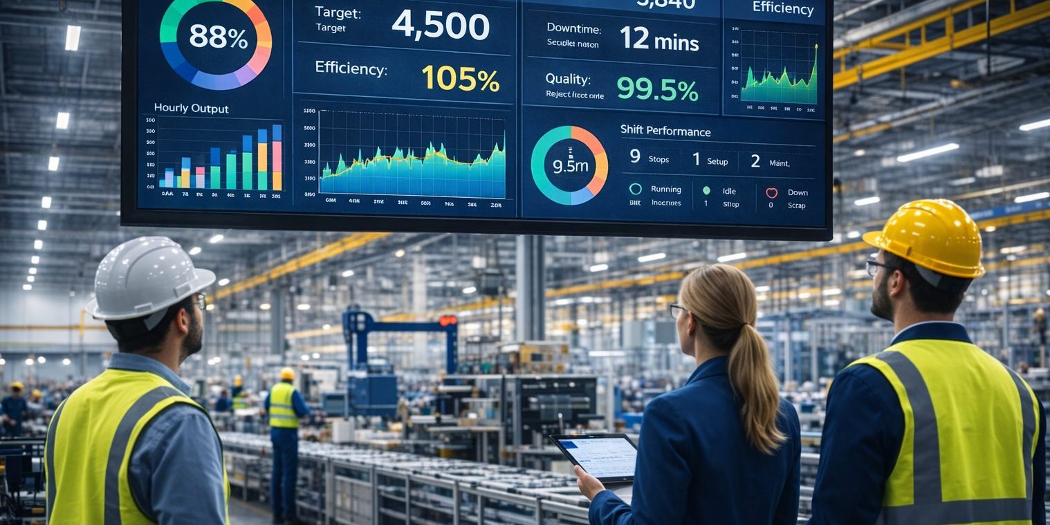 pads4 digital signage in a factory