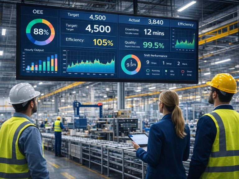 pads4 digital signage in a factory