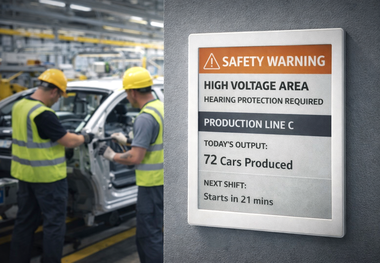 dynamic e-paper display at factory floor pads4 dynamic e-paper display at factory floor pads4